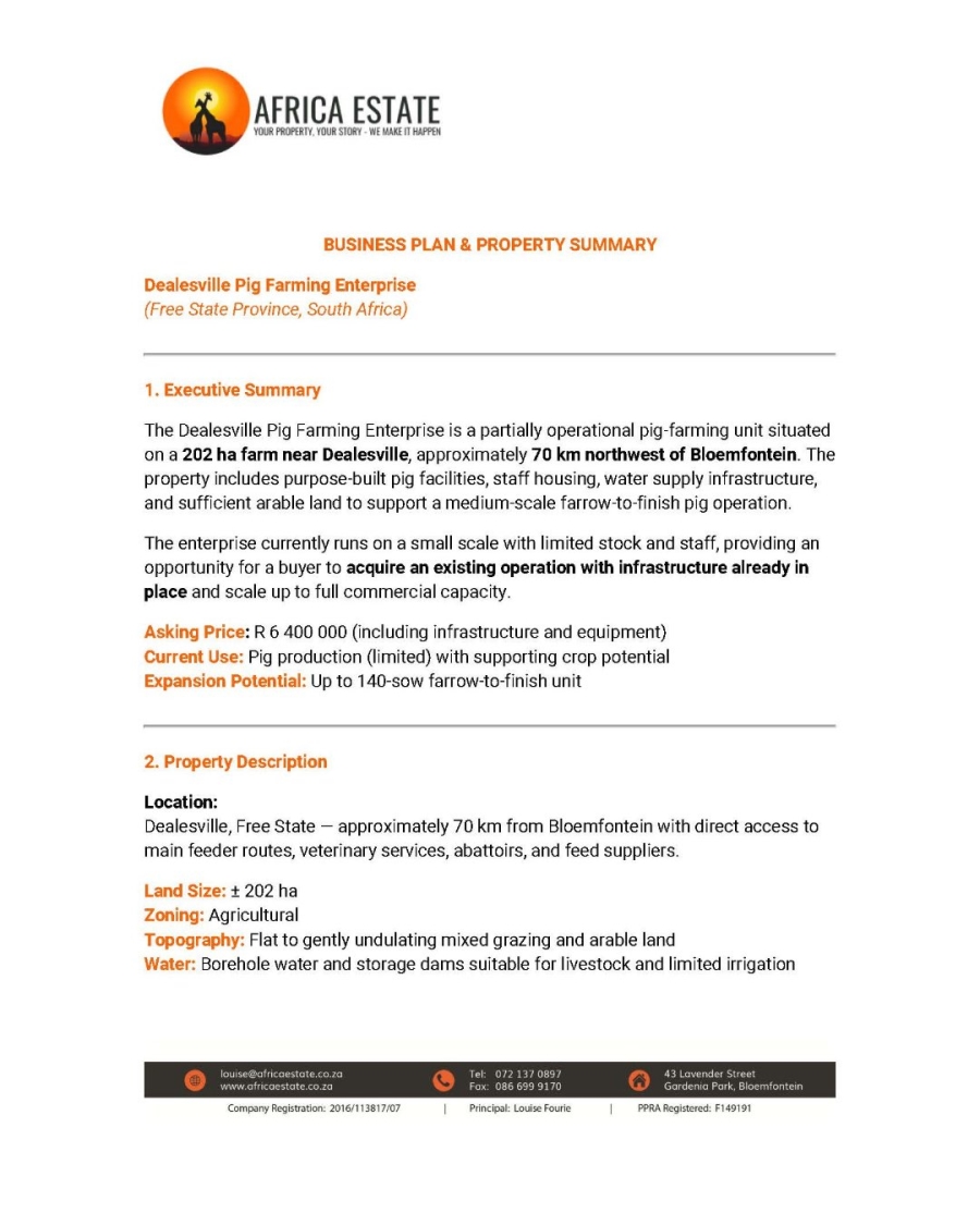 Commercial Property for Sale in Dealesville Free State